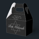 Formal Black Bar Mitzvah Party Personalized Favor Boxes<br><div class="desc">This formal black Bar Mitzvah party favor box features elegant typography over a grey Star of David for a Jewish boy who is called to the Torah. Modern,  minimalist and cool favor boxes for a teen.</div>