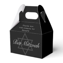 Formal Black Bar Mitzvah Party Personalized Favor Boxes