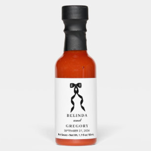 Formal Black Bow Ribbon Elegant Wedding Hot Sauces
