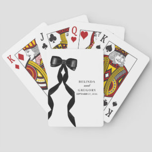 Formal Black Bow Ribbon Elegant Wedding Poker Cards