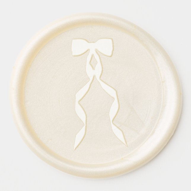 Formal Black Bow Ribbon Elegant Wedding Wax Seal Sticker (Front)