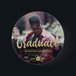 Formal Black & Gold Graduation Party | Photo Button<br><div class="desc">"Formal Black & Gold Graduation Party | Photo" buttons by Eugene_Designs.</div>