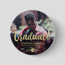 Formal Black & Gold Graduation Party | Photo Button