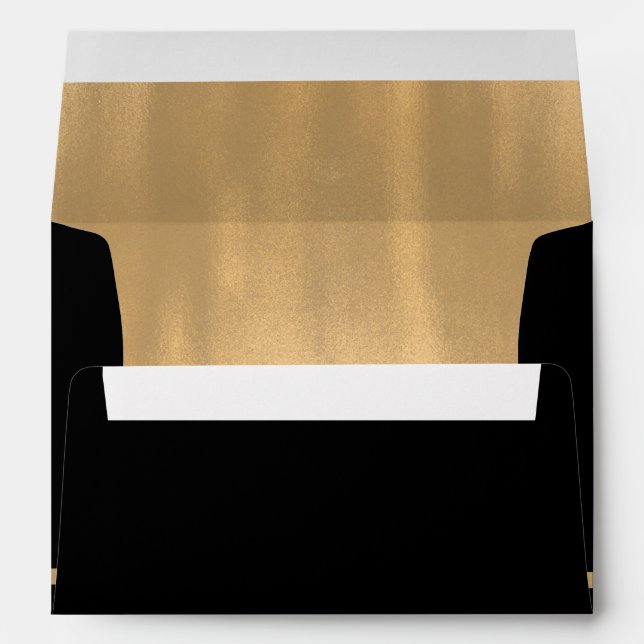 Formal Black & Gold Invitation Envelope (Back (Bottom))