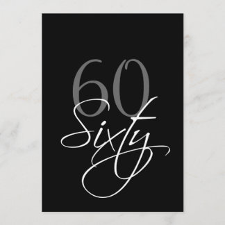 Formal Black Gray 60th Birthday Invitation