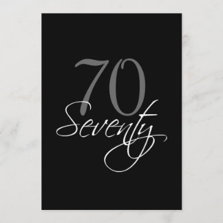 Formal Black Gray 70th Birthday Invitation