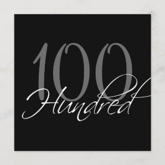 Formal Black Grey 100th Birthday Invitations