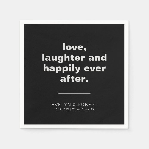 Formal Black Love Laughter and Happily Ever After  Napkins
