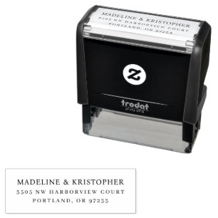 Formal Black Minimalist Typographic Self-inking Stamp