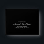 Formal Black RSVP Elegant Wedding Envelope<br><div class="desc">Traditional and classy wedding RSVP self addressed envelope featuring a simple design with "The Future Mr. and Mrs." in an elegant calligraphy along with your return address over a black background.  This classic design is perfect for a formal wedding.</div>