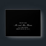 Formal Black RSVP Elegant Wedding Envelope<br><div class="desc">Traditional and classy wedding RSVP self addressed envelope featuring a simple design with "The Future Mr. and Mrs." in an elegant calligraphy along with your return address over a black background.  This classic design is perfect for a formal wedding.</div>