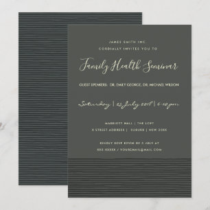 FORMAL BLACK SKETCH STRIPE LINE TALK SEMINAR EVENT INVITATION