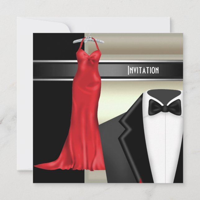 Formal Black Tie Charity Invitation (Back)