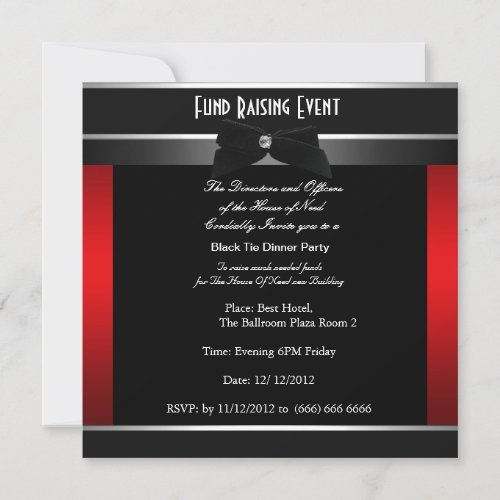 Formal Black Tie Charity Invitation