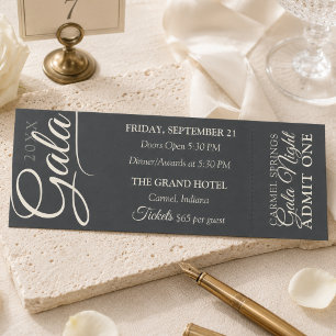 Formal Black Tie Fundraiser Gala Admission Event Raffle Tickets