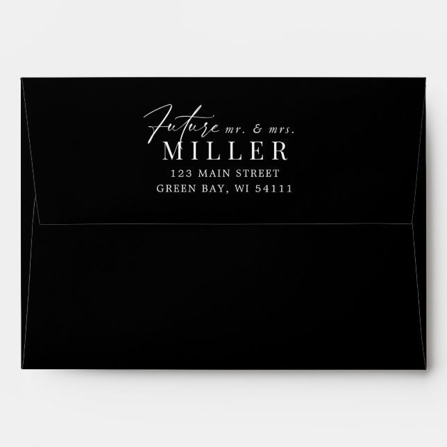 Formal Black Tie Gold Art Deco Black Envelope (Back (Top Flap))