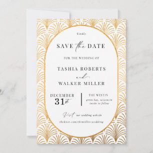 Formal Black Tie Gold Art Deco Save the Date