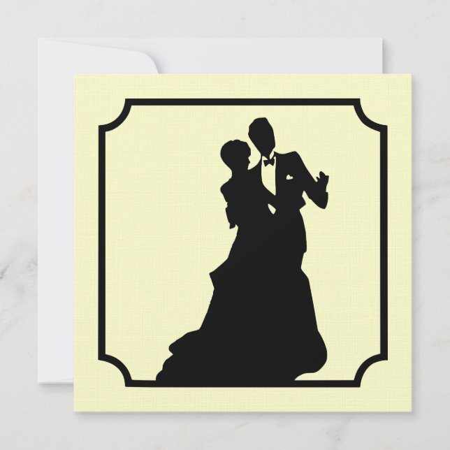 Formal Black Tie Square Party Invitation (Front)