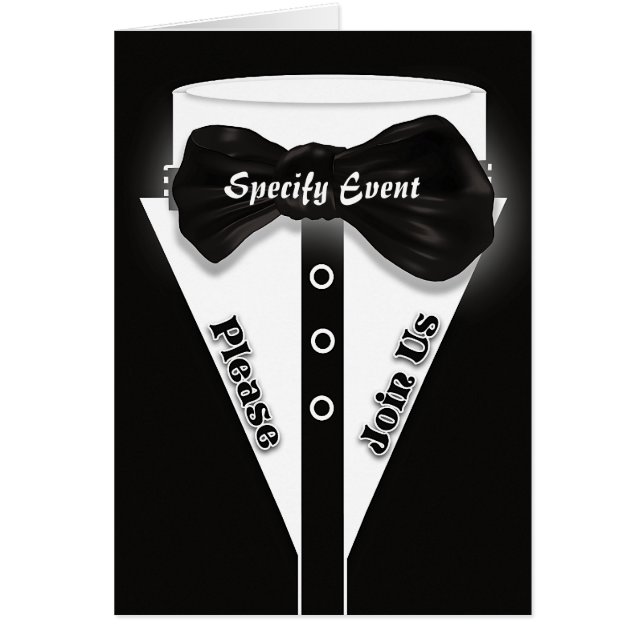 Formal black tie stylish | Personalize Cards (Front)