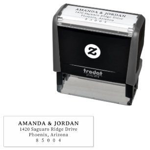 Formal Black Typographic Self-inking Stamp