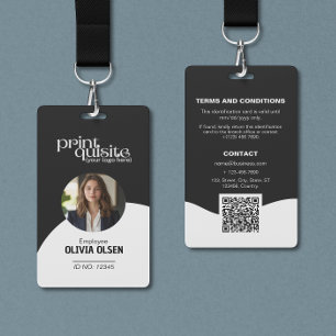 Formal Black White Business & Event ID—Classic QR Badge