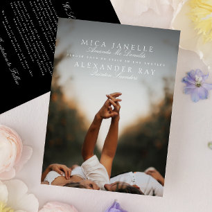 Formal Black White Classic Full Names Photo Save The Date