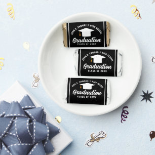 Formal Black White Personalized Graduation Party Hershey's Miniatures