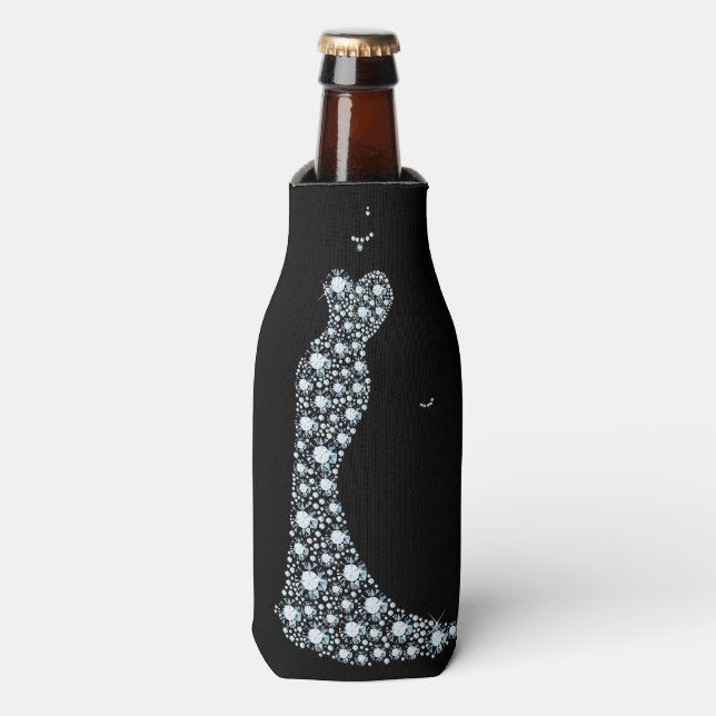 Formal Bling Lady in Gown - Bottle Cooler (Bottle Front)