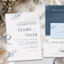 Formal, Blue Modern Minimal Typography Wedding Inv Invitation