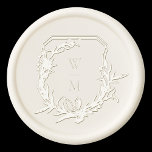 formal botanical crest monogram pearl wedding wax seal sticker<br><div class="desc">***this design is part of a matching collection*** _______________________ this design template is fully editable / customizable by you the customer - click personalize further button if you wish to move, add, delete, or make significant changes to the design _______________________ *if you have any DESIGN questions or need more designs...</div>