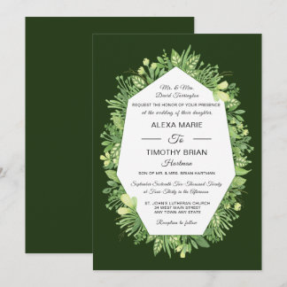 Formal Botanical Garden Elegant Wedding Invitation