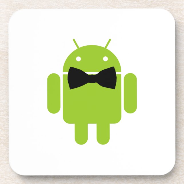 Formal Bow Android Robot Beverage Coaster (Front)