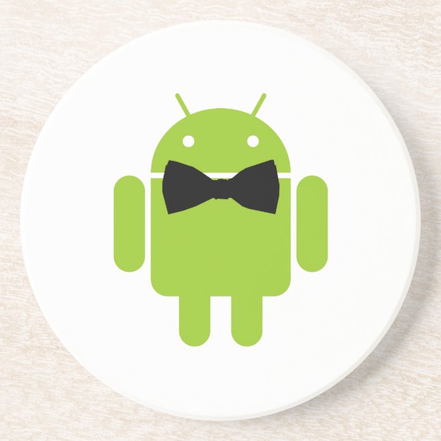 Formal Bow Android Robot Drink Coaster (Front)