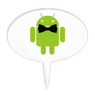 Formal Bow Tie Android Robot Icon Cake Topper