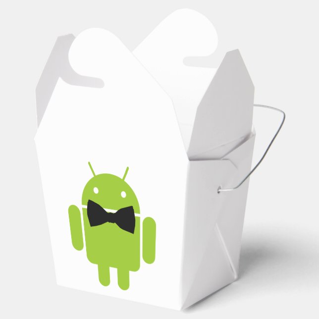 Formal Bow Tie Android Robot Icon Favor Boxes (Opened)