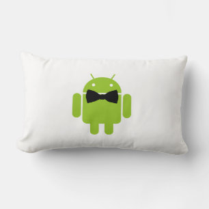 Formal Bow Tie Android Robot Icon Lumbar Pillow