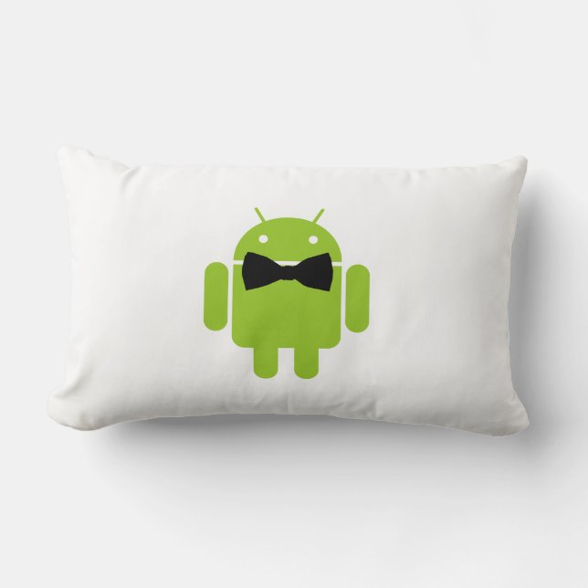 Formal Bow Tie Android Robot Icon Lumbar Pillow (Front)