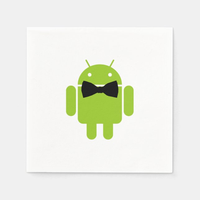Formal Bow Tie Android Robot Icon Napkins (Front)