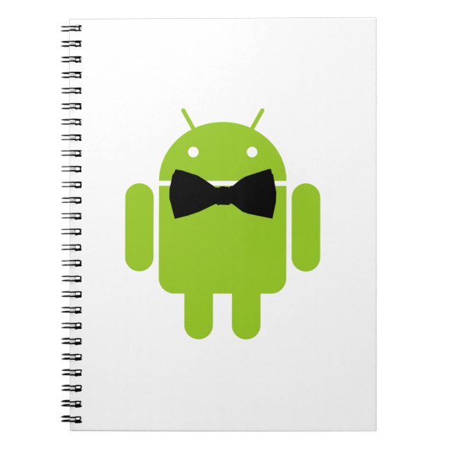 Formal Bow Tie Android Robot Icon Notebook (Front)