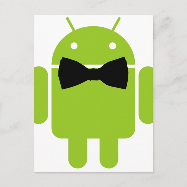 Formal Bow Tie Android Robot Icon Postcard (Front)