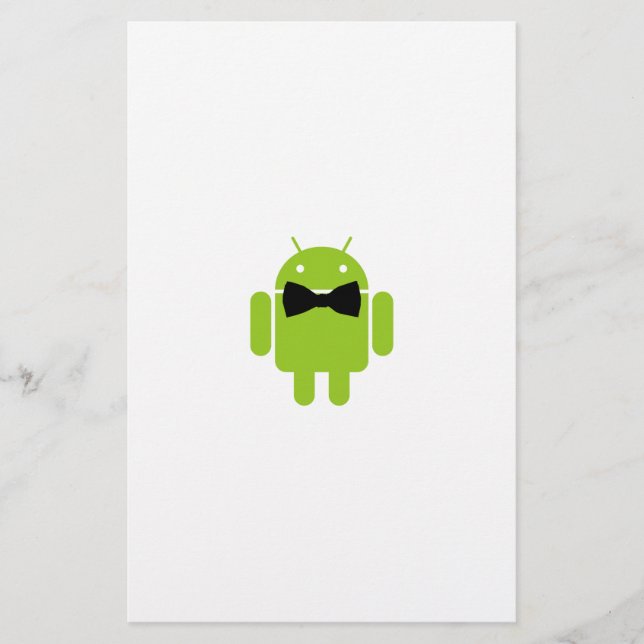 Formal Bow Tie Android Robot Icon Stationery (Front)