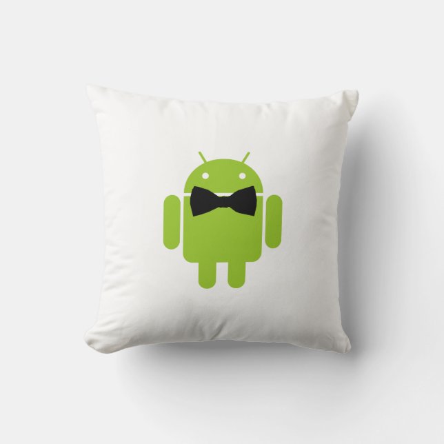 Formal Bow Tie Android Robot Icon Throw Pillow (Front)