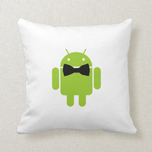 Formal Bow Tie Android Robot Icon Throw Pillow