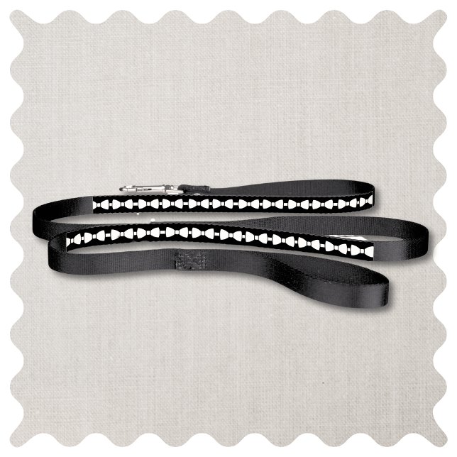 Formal Bow-Tie Wedding Dog Pet Leash (Modern Wedding Black and White Bow Tie Leash. Best Dog Wedding Leash. Dog of Honor Wedding Leash.)