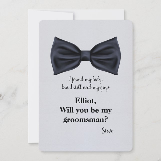 Formal Bowtie Groomsman Invitation (Front)