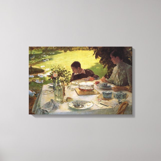 Formal Breakfast in the Garden Canvas Print (Front)