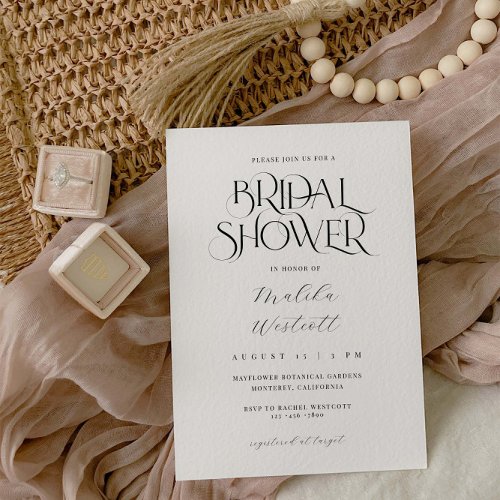 Formal Bridal Shower Minimal Party Invitation