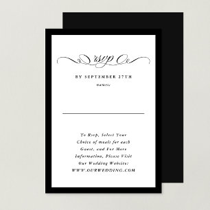 Formal Calligraphy Black Framed Wedding Website RSVP Card