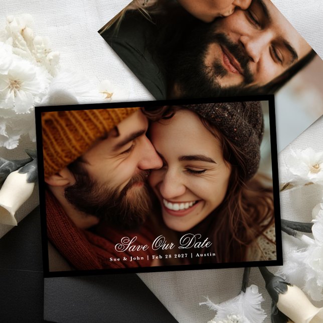 Formal Calligraphy Two Photo Save The Date (Creator Uploaded)