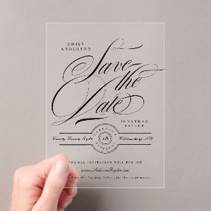 Formal Calligraphy Wedding Website Save The Date